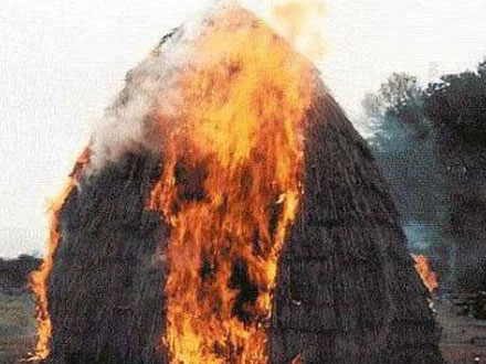 Десять тонн сена сгорело в Оренбуржье