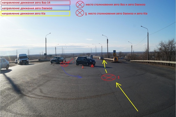 На автодороге «Обход Оренбурга» столкнулись 3 машины