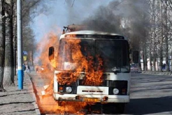 В Оренбурге горел автобус